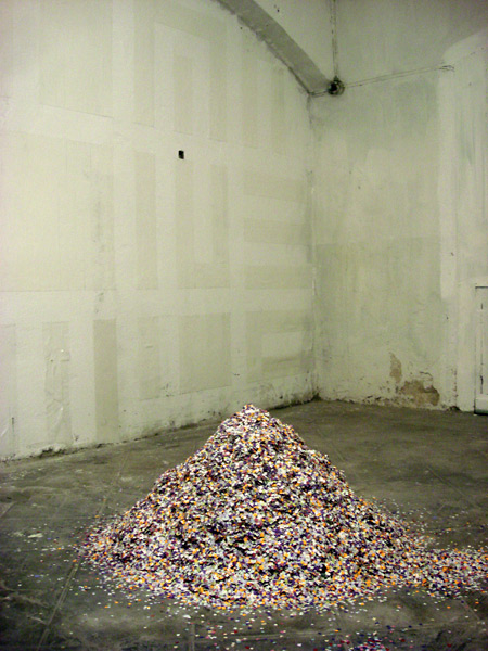 ...put a big confetti mountain in the center of the room and waited for things to happen... ...put a big confetti mountain in the center of the room and waited for things to happen...