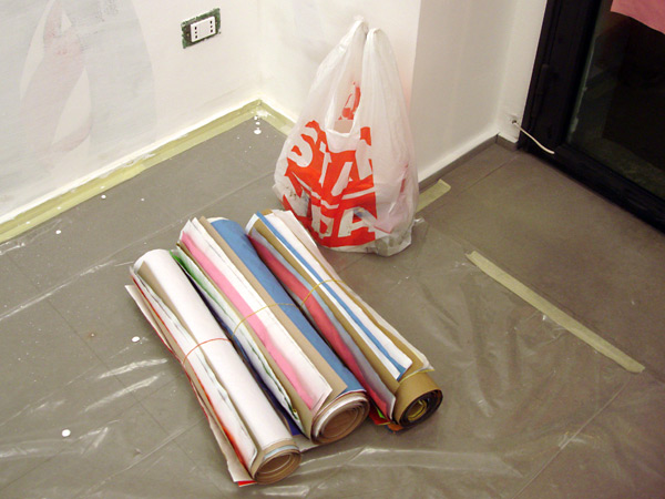 I made 48 posters, each one unique and I pasted them in the neighbourhood around the gallery three by three in 16 spots. I made 48 posters, each one unique and I pasted them in the neighbourhood around the gallery three by three in 16 spots.